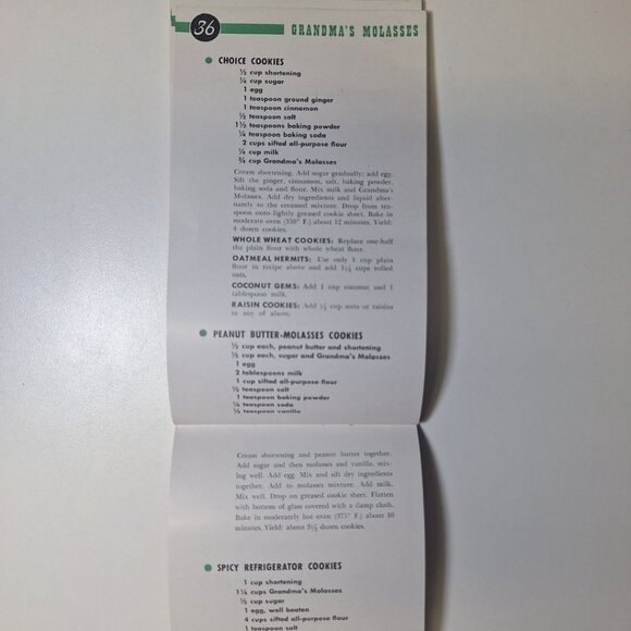 101 Recipes Grandmas Molasses Old Fashioned Vintage Booklet 1945 Baking Cookies - Picture 8 of 8